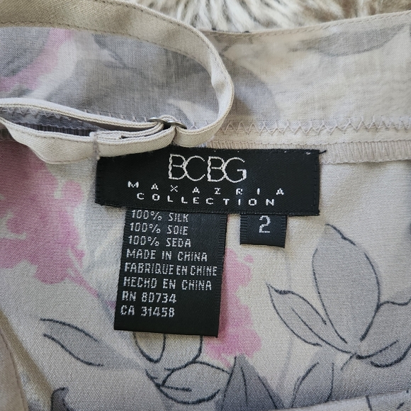 BCBG Max Azria Collection Vintage Silk Tank Top Gray Floral Women's‎ Size 2 - Picture 6 of 9